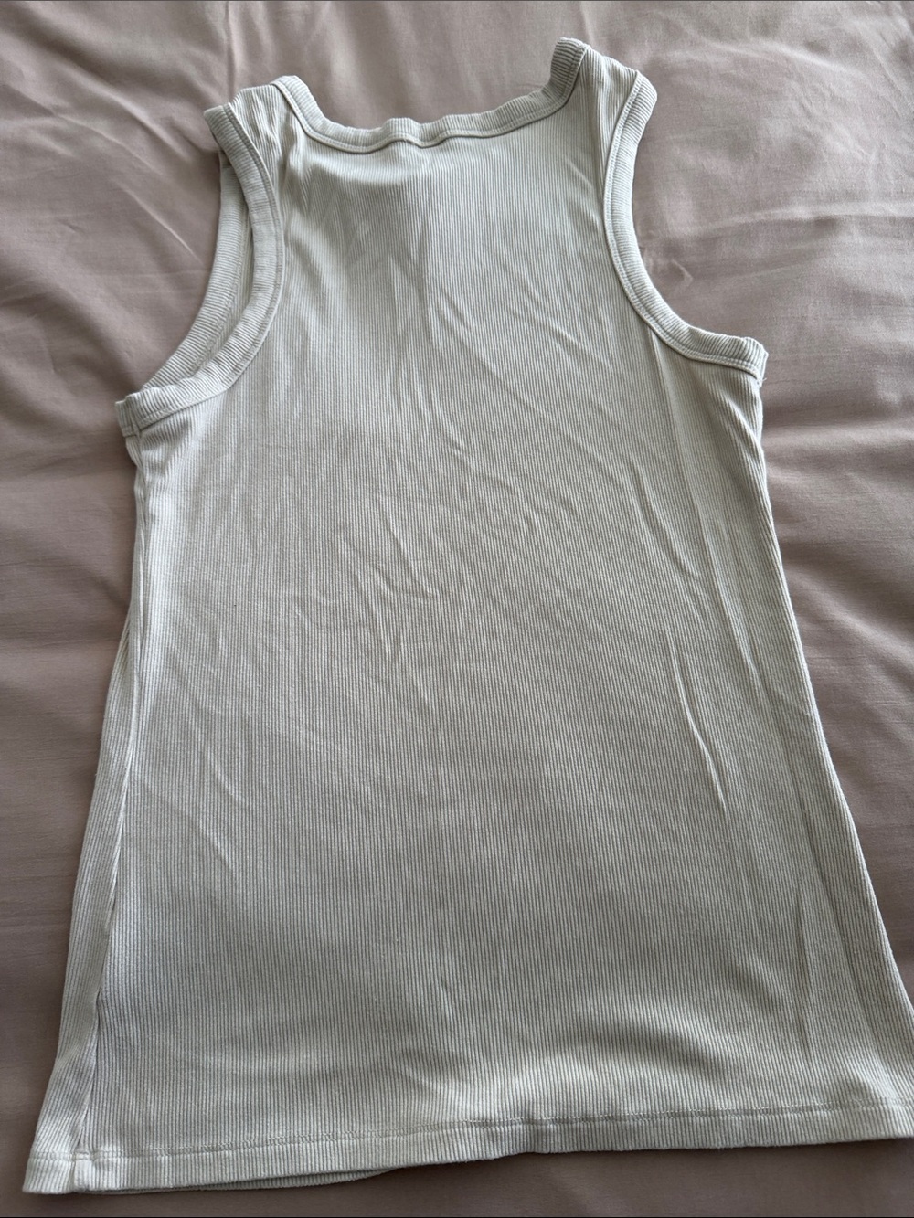 Source Unknown Cream Ribbed Tank Top - Picture 6 of 6